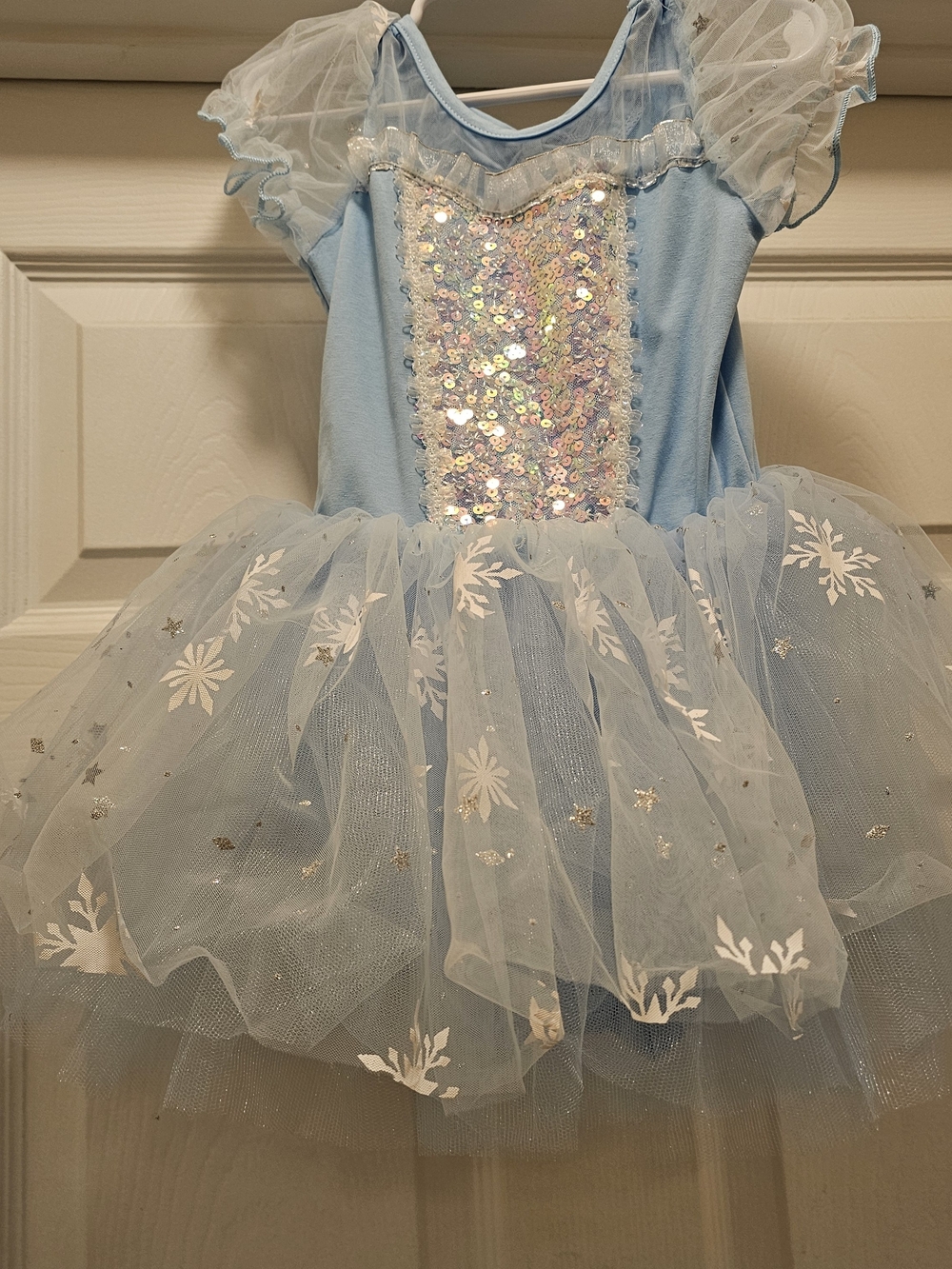 Light Blue Sequin Tulle Princess Kids Costume Dress